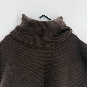 Zoe Couture Wool Cashmere Blend Turtleneck Sleeveless Ribbed Knit Sweater Vest